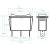 Interruptor rectangular mini tecla negra 6 Amp 250V